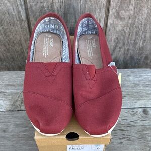 Toms Burgundy Henna Canvas Slip-Ons Espadrilles Loafer Business Casual Size 10